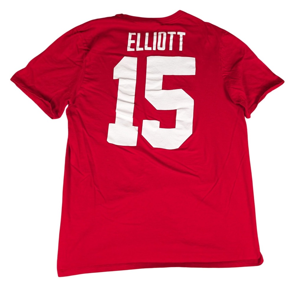Nike Ohio State Buckeyes Elliott 15 Shirt Mens Large Red Football Tee Excellent